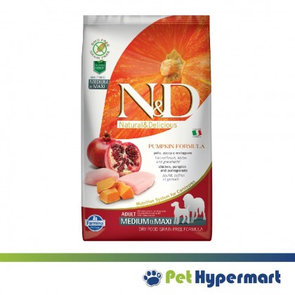 Farmina N&D Grain Free Pumpkin Medium & Maxi Kibble Dry Dog Formula 12kg Farmina N&D Grain Free Pumpkin Medium & Maxi Kibble Dry Dog Formula 12kg