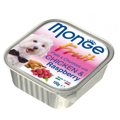 [Bundle] Monge Paté & Chunkies with Chicken and Raspberry Wet Dog Formula 100gm x 3