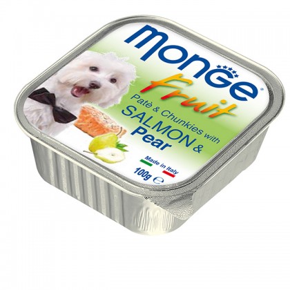 [Bundle] Monge Paté and Chunkies with Salmon and Pear Wet Dog Formula 100gm x 3
