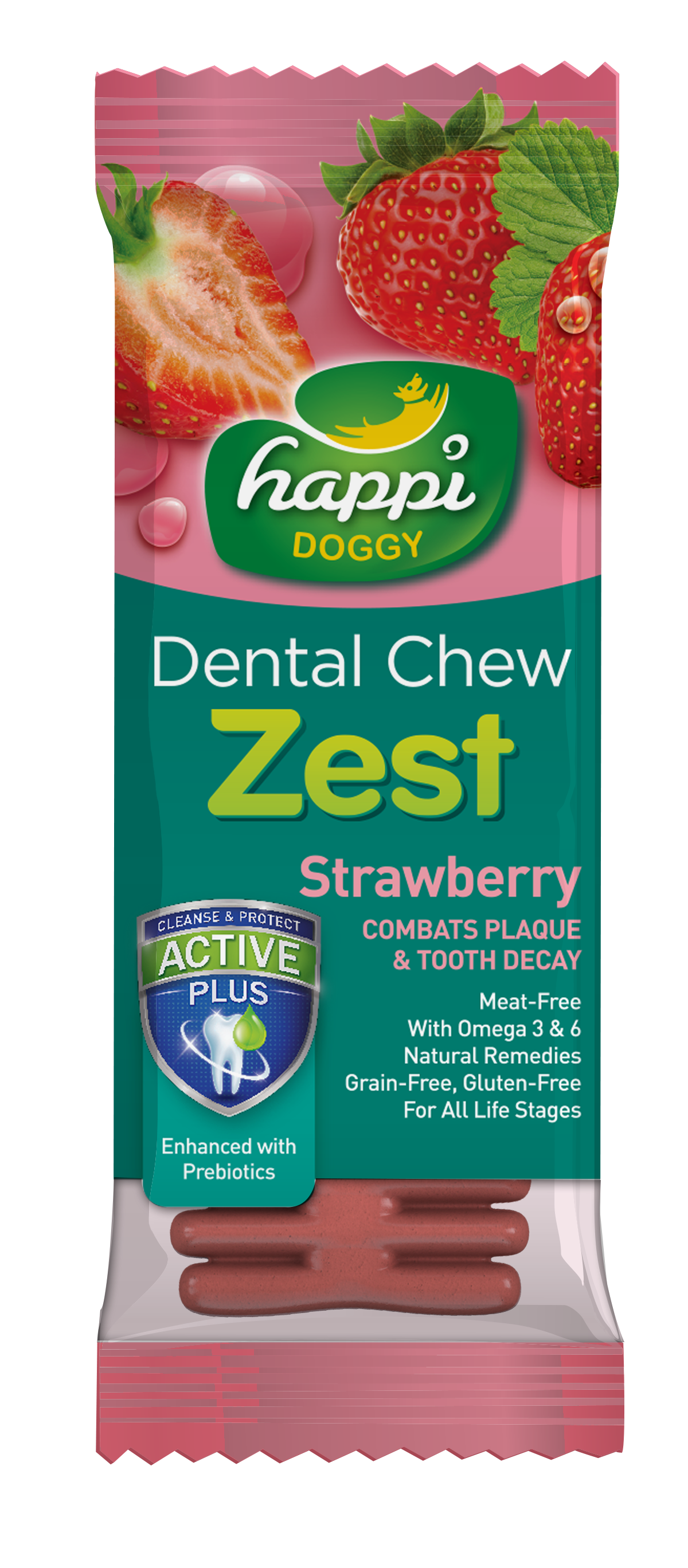 Happi Doggy Dental Chew Zest Strawberry 4 Inch